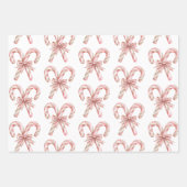 Roos Goud Witte Pepermunt Kerst Inpakpapier Vel (Voorkant 3)