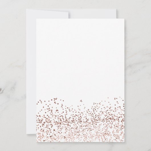 Roos goud witte typografie bruiloft kaart (Achterkant)