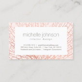Roos Goud Zee Fan Koraal Interieur Designer Roze Visitekaartje (Achterkant)