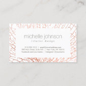 Roos Goud Zee Fan Koraal Interieur Designer Visitekaartje (Achterkant)