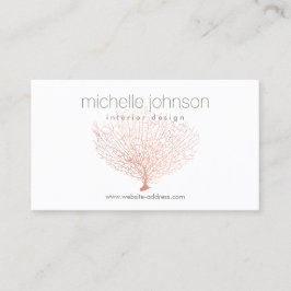 Roos Goud Zee Fan Koraal Interieur Designer Visitekaartje