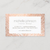 Roos Goud Zee Fan Koraal Patroon Visitekaartje (Achterkant)