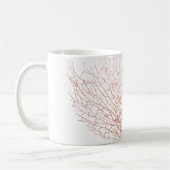 Roos Goud Zee Fan Koraal Wit Mok (Links)