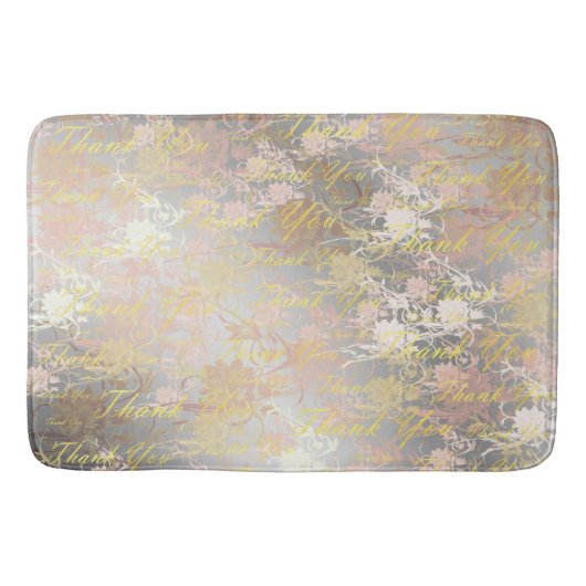 roos, goud, zilver, dankjewel, bloemen, bloem, badmat (Voorkant)