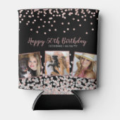 Roos Goud Zilver Fotocollage 50e Verjaardag Blikjeskoeler (Voorkant)