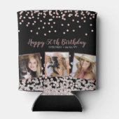 Roos Goud Zilver Fotocollage 50e Verjaardag Blikjeskoeler (Achterkant)