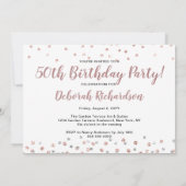 Roos Goud Zilver Fotocollage 50e Verjaardag Kaart (Achterkant)