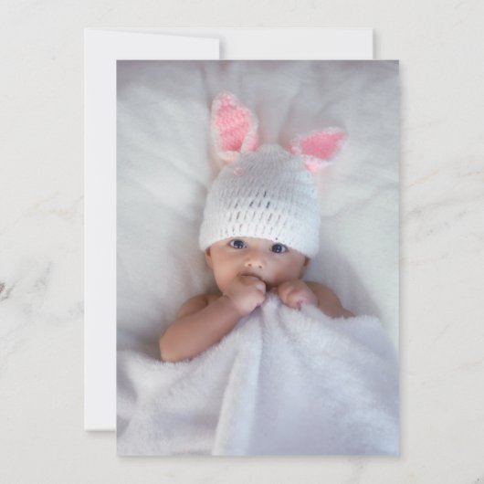 Roos Goud Zilver Metallic & Parels Doop Kaart (Achterkant)