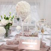 Roos goud zilveren glitter druppelt op verjaardag plaatskaartje