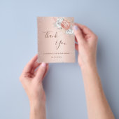 Roos goud zilveren glitter floral Dank u wel Flyer (Hand)