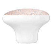 Roos goud zilverglitter monogram roestvrij stof keramische knop (Zijkant)