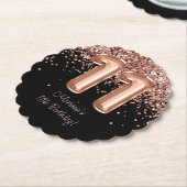 Roos Goud Zwart 11e Verjaardagsfeestje Kartonnen Onderzetters (Gekanteld)
