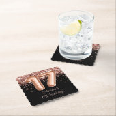 Roos Goud Zwart 17e Verjaardagsfeestje Kartonnen Onderzetters (Insitu)