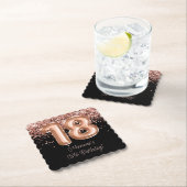 Roos Goud Zwart 18e Verjaardagsfeestje Kartonnen Onderzetters (Insitu)