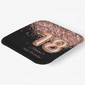 Roos Goud Zwart 18e Verjaardagsfeestje Papieren Bordje (Gebogen)