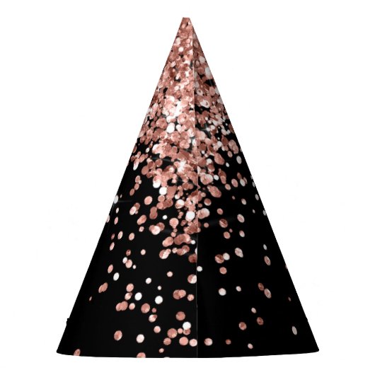 Roos Goud Zwart 1e Verjaardagsfeestje Pet Feesthoedjes (Achterkant)