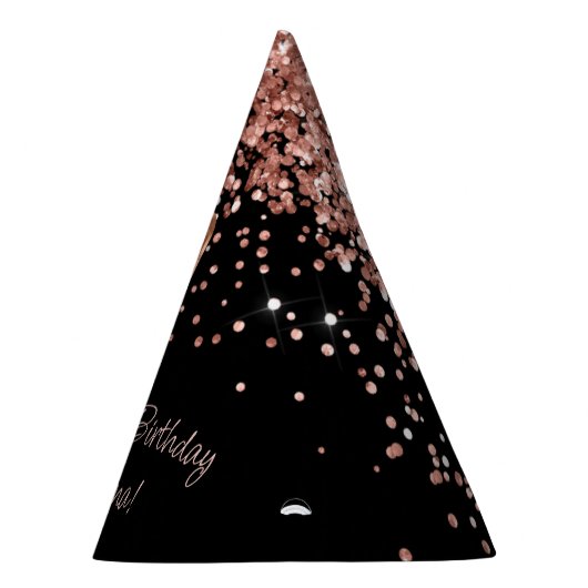 Roos Goud Zwart 1e Verjaardagsfeestje Pet Feesthoedjes (Rechts)