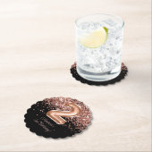 Roos Goud Zwart 2e Verjaardagsfeest Kartonnen Onderzetters (Insitu)