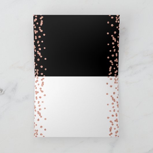 Roos Goud Zwart 50e Verjaardag Dank u Confetti Bedankkaart (Binnen)