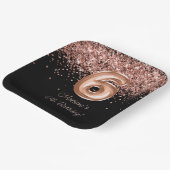 Roos Goud Zwart 6e Verjaardagsfeestje Papieren Bordje (Gebogen)