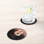 Roos Goud Zwart 8e Verjaardagsfeestje Kartonnen Onderzetters (Insitu)