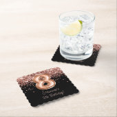 Roos Goud Zwart 8e Verjaardagsfeestje Kartonnen Onderzetters (Insitu)