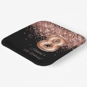 Roos Goud Zwart 8e Verjaardagsfeestje Papieren Bordje (Gebogen)