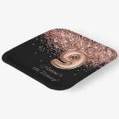 Roos Goud Zwart 9e Verjaardagsfeestje Papieren Bordje (Gebogen)