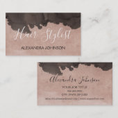 Roos Goud & Zwart Abstract Moderne Haarstylist Visitekaartje (Voorkant / Achterkant)