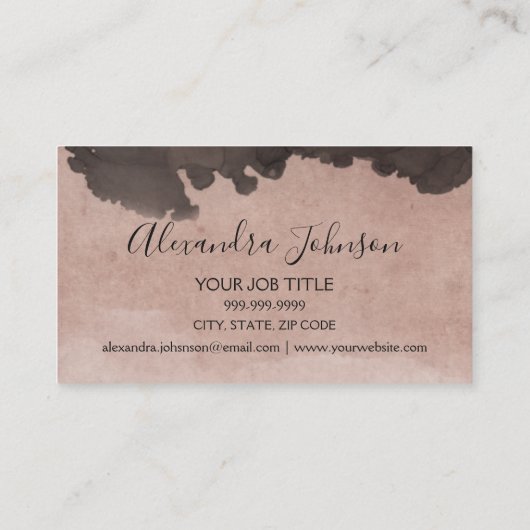 Roos Goud & Zwart Abstract Moderne Haarstylist Visitekaartje (Achterkant)