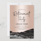 Roos Goud Zwart Agaat Pensioen Partij Kaart (Voorkant)