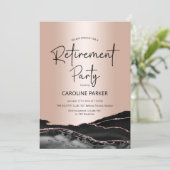 Roos Goud Zwart Agaat Pensioen Partij Kaart (Staand voorkant)