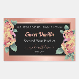 Roos Goud Zwart Bloei Product Verpakking Labels