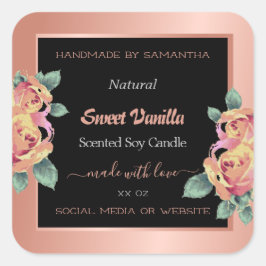 Roos Goud Zwart Bloei Product Verpakking Labels