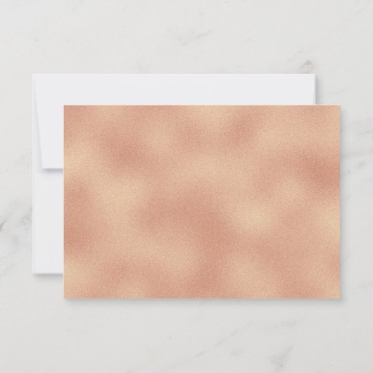 Roos Goud Zwart Bloemen Rustiek Typografie Huwelij RSVP Kaartje (Achterkant)