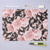 Roos Goud Zwart Bloemen w / Glitter Tissuepapier (Craft)