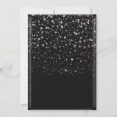 Roos Goud & Zwart Confetti Splatter Sweet 16 Party Kaart (Achterkant)