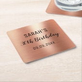 Roos Goud Zwart Elegant Alle Leeftijd 30e Verjaard Kartonnen Onderzetters (Schuin)