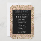 Roos Goud Zwart Glam Glitter Luipaard Kaart (Voorkant)