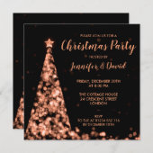 Roos Goud & Zwart Kerstfeest Kaart (Voorkant / Achterkant)