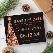 Roos Goud & Zwart Kerstfeest Save The Date Aankondigingskaart