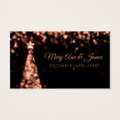 Roos Goud Zwart Kerstmis Bruiloft Drink Voucher Visitekaartje (Achterkant)