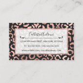 Roos Goud Zwart Leopard Cheetah Dierenprint Visitekaartje (Achterkant)