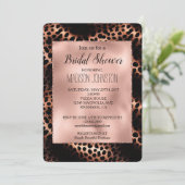 Roos Goud Zwart Leopard Glitter Kaart (Staand voorkant)