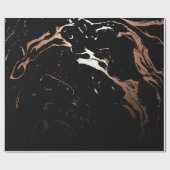 Roos Goud Zwart Marmer Cadeaupapier (Vlak)