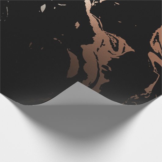 Roos Goud Zwart Marmer Cadeaupapier (Hoek)