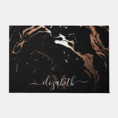 Roos Goud Zwart Marmer Deurmat (Voorkant)