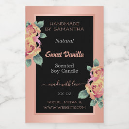 Roos Goud Zwart Product Verpakkingsetiketten Beaut Voedselcontainer Etiket