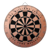 Roos Goud Zwart Roze Custom Name Elegant Vrouwelij Dartbord (Voorkant)