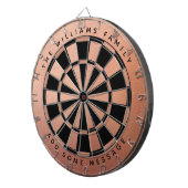 Roos Goud Zwart Roze Custom Name Elegant Vrouwelij Dartbord (Voorkant Rechts)